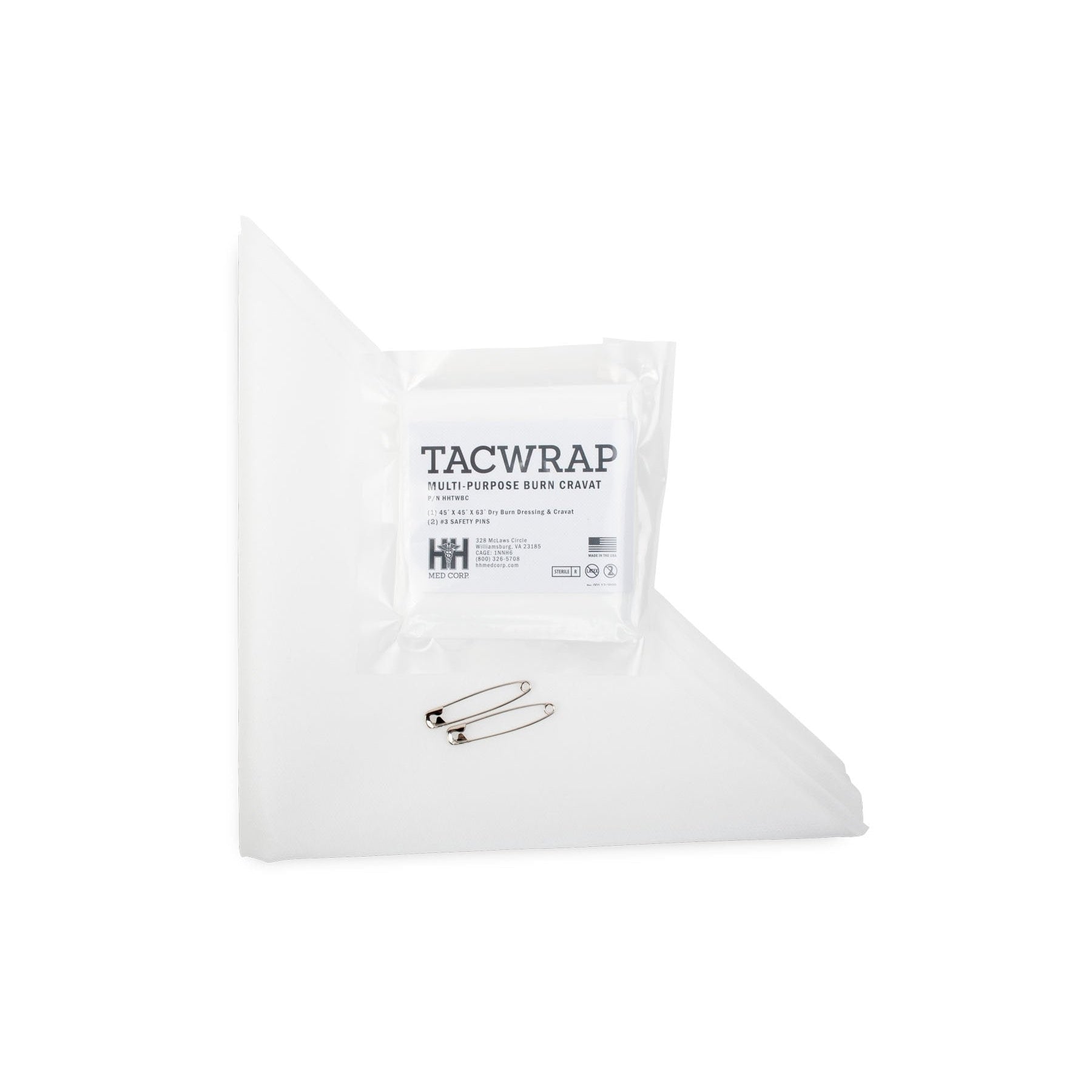 Safeguard Medical-Tactical Multi Bandage w/ 12"x12" pad - White 8" case of 80-MedTech-1
